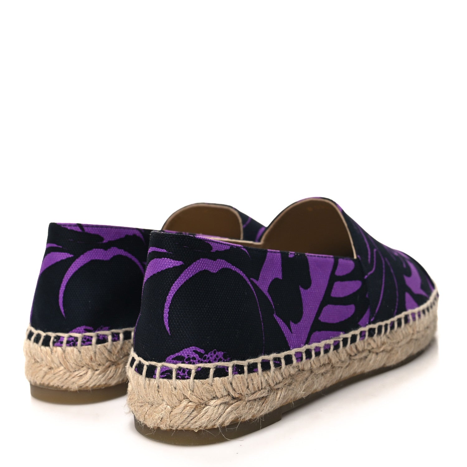 Chanel Cotton Grosgrain CC Printed Espadrilles 38 Purple Black 4 of 11