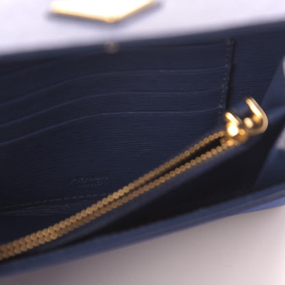 Prada Saffiano Nylon Metal Wristlet Wallet Bleuette 9 of 10
