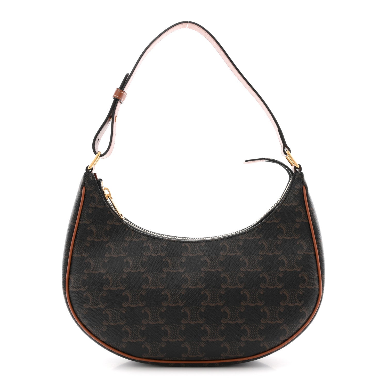 Celine Triomphe Canvas Calfskin Ava Shoulder Bag Tan 1 of 10