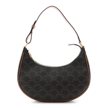 Celine Triomphe Canvas Calfskin Ava Shoulder Bag Tan 1 of 10