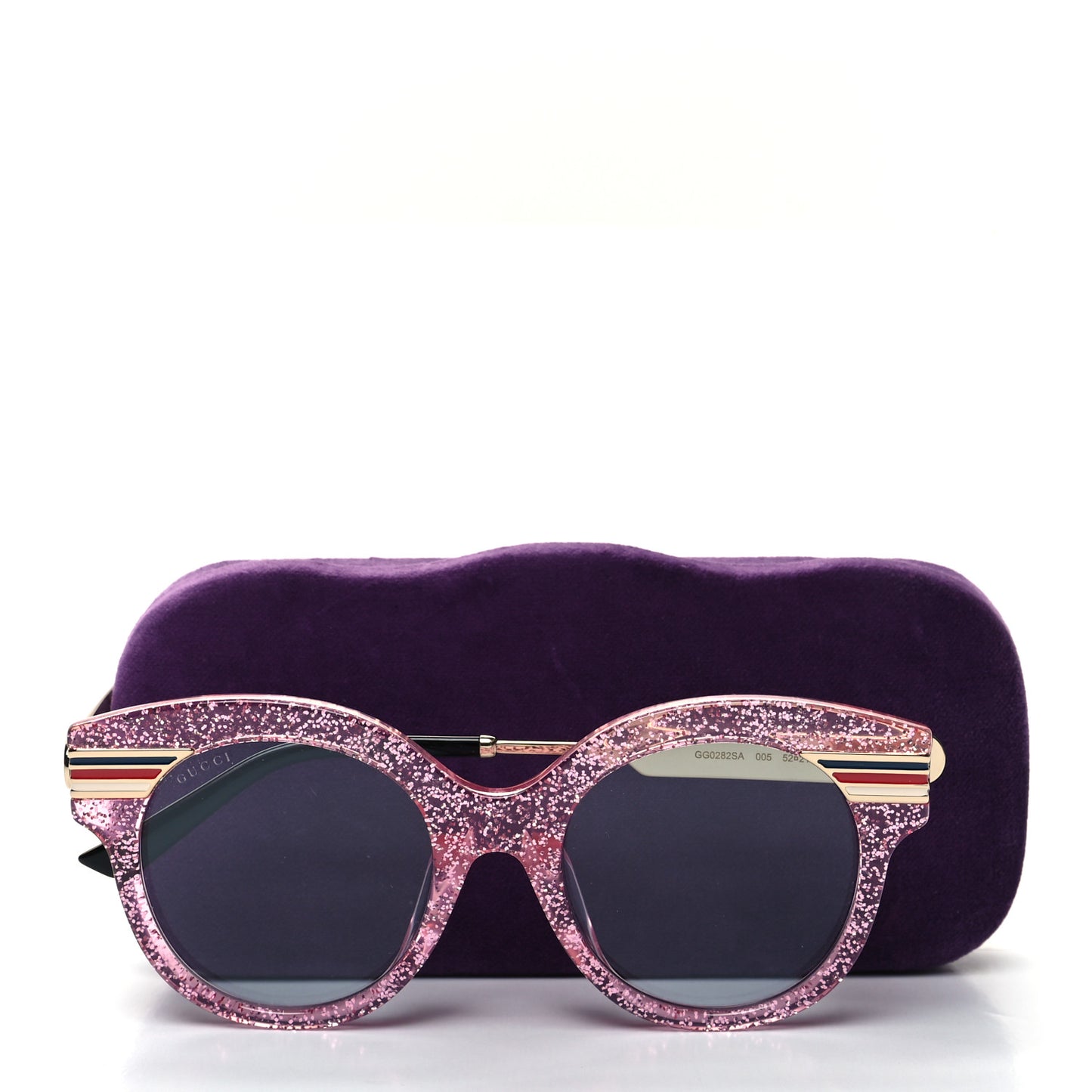 Acetate Round Frame Web Sunglasses GG0282SA Pink