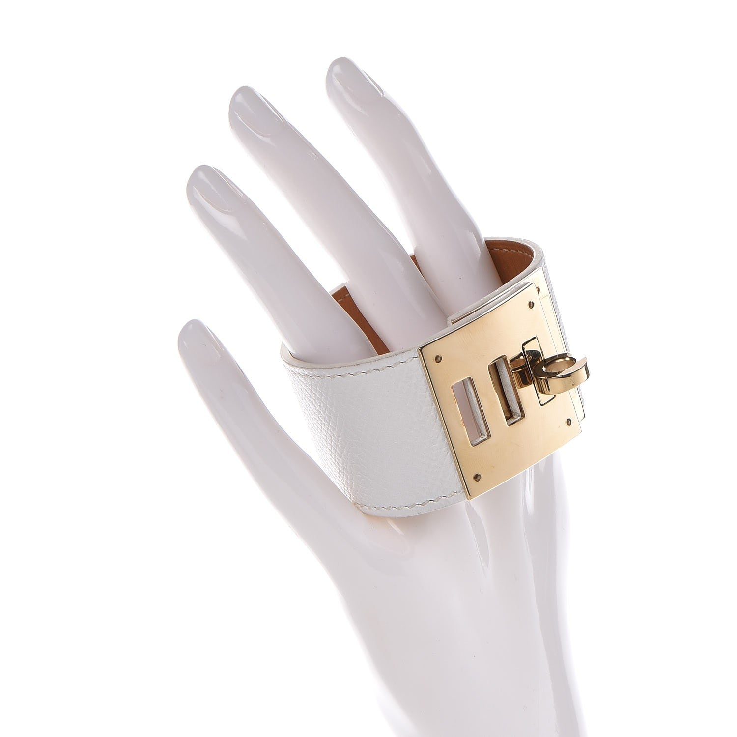 Hermes Epsom Kelly Dog Bracelet White 2 of 4