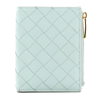 Bottega Veneta Nappa Intrecciato Bifold Zip Wallet Teal Washed 1 of 7