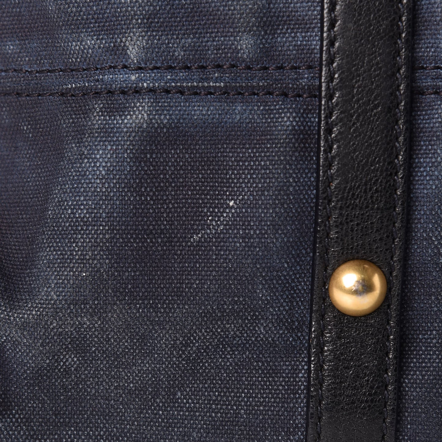 Washed Canvas Canapa Shopping Pattina Tote Bleuette