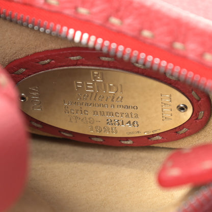 Fendi Calfskin Romano Selleria Hobo Bag Red 6 of 10