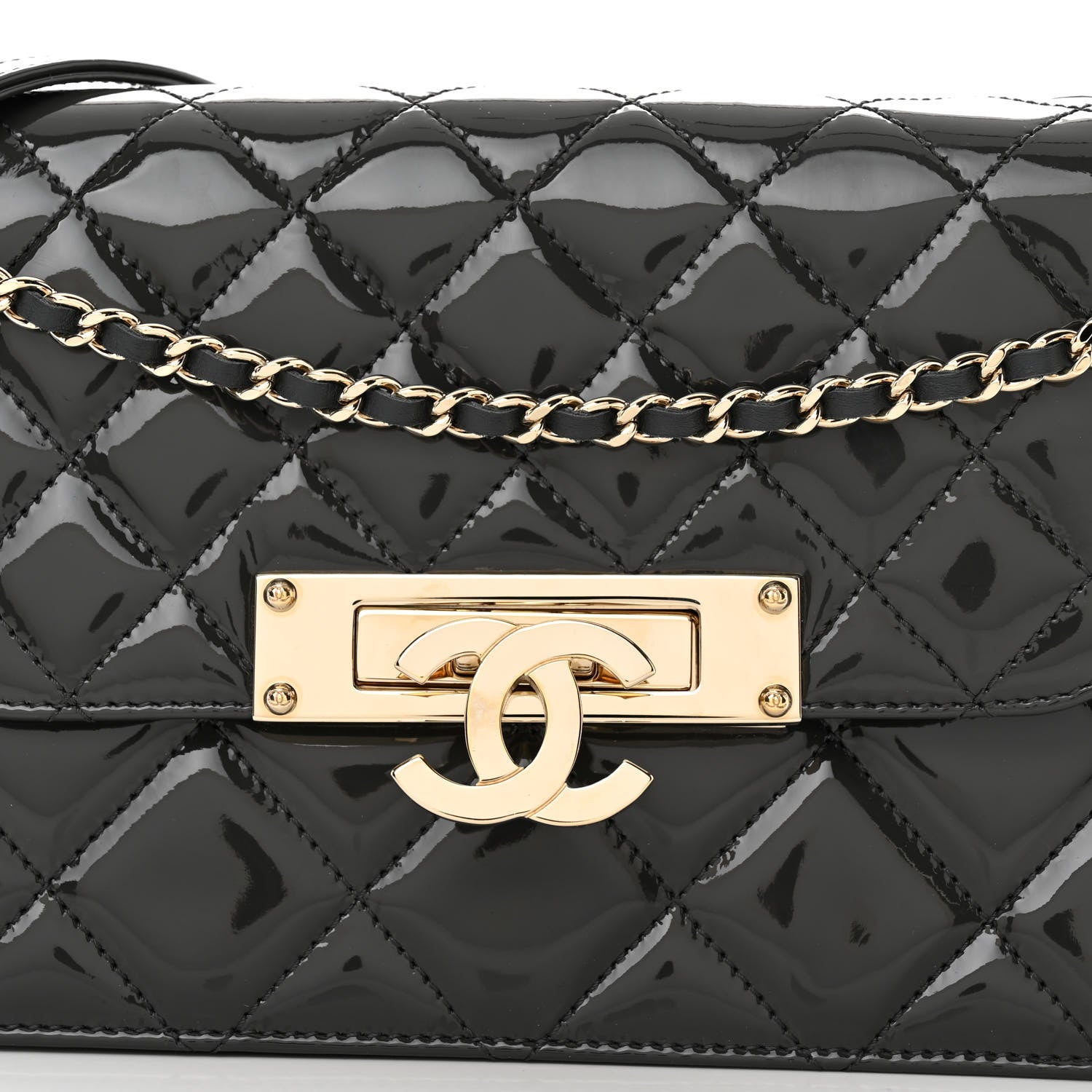 Chanel Patent Golden Class Accordion Flap Bag Dark Grey 8 of 10