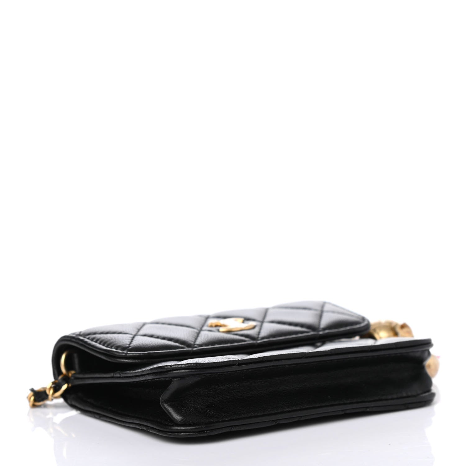 Chanel Lambskin Quilted Pearl Crush Flap With Chain Black 3 of 5