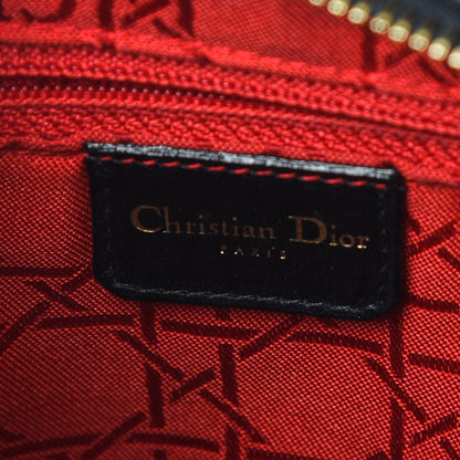 Christian Dior Lambskin Cannage Medium Lady Dior Black 12 of 17
