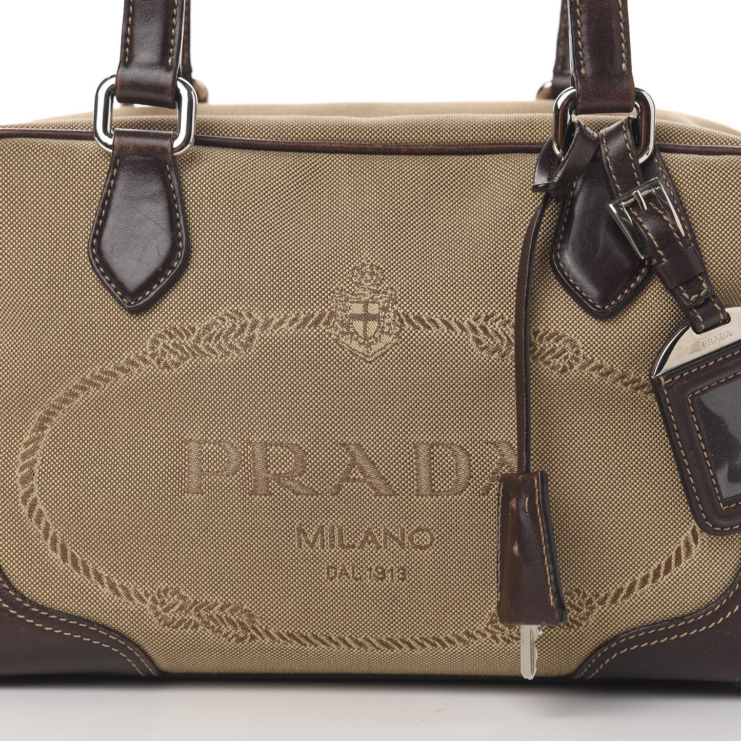 Jacquard Logo Bauletto Corda Bruciato