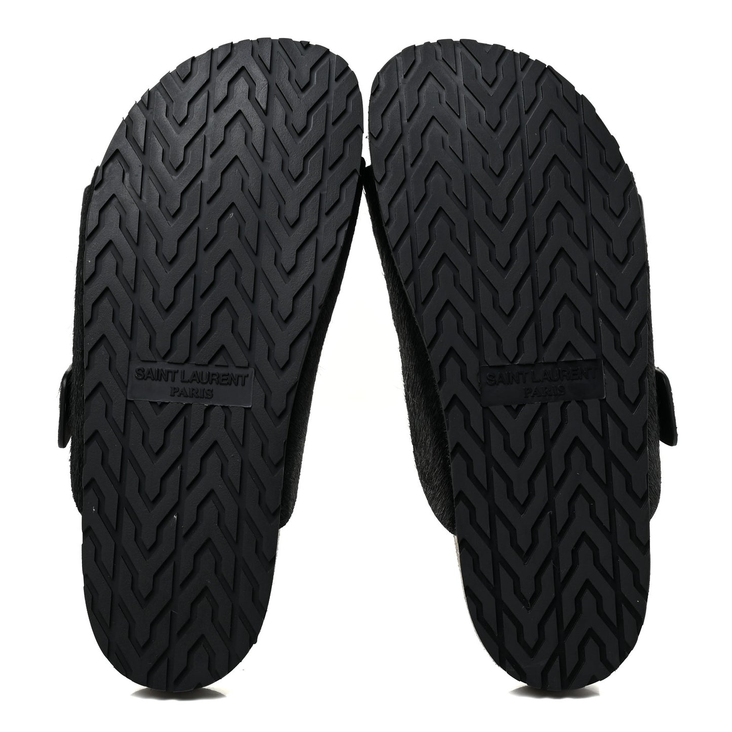 Calf Hair Jimmy Cross Slides 38.5 Black