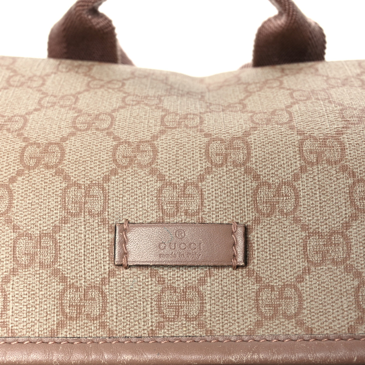 Gucci GG Supreme Monogram Medium Single Buckle Rucksack Backpack Beige 7 of 10