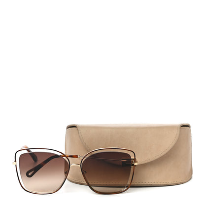 Chloe Poppy Cutout Square Sunglasses CE133S Havana Brown 7 of 7