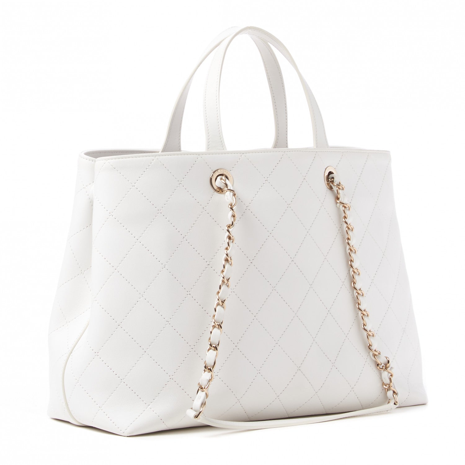 Chanel Calfskin Large Serial Shopper Tote White 2 of 9