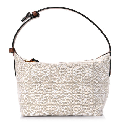 Loewe Jacquard Anagram Calfskin Small Cubi Bag Ecru Tan 1 of 9