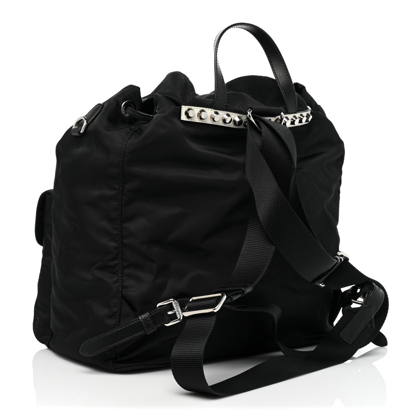 Nylon New Vela Studded Backpack Black Green