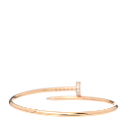 Cartier 18K Pink Gold Diamond Small Juste Un Clou Bracelet 14 3 of 6