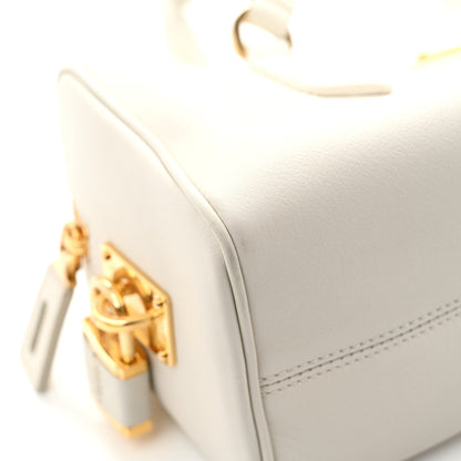Prada Soft Grain Medium Top Handle Bag With Padlock Bianco 12 of 12