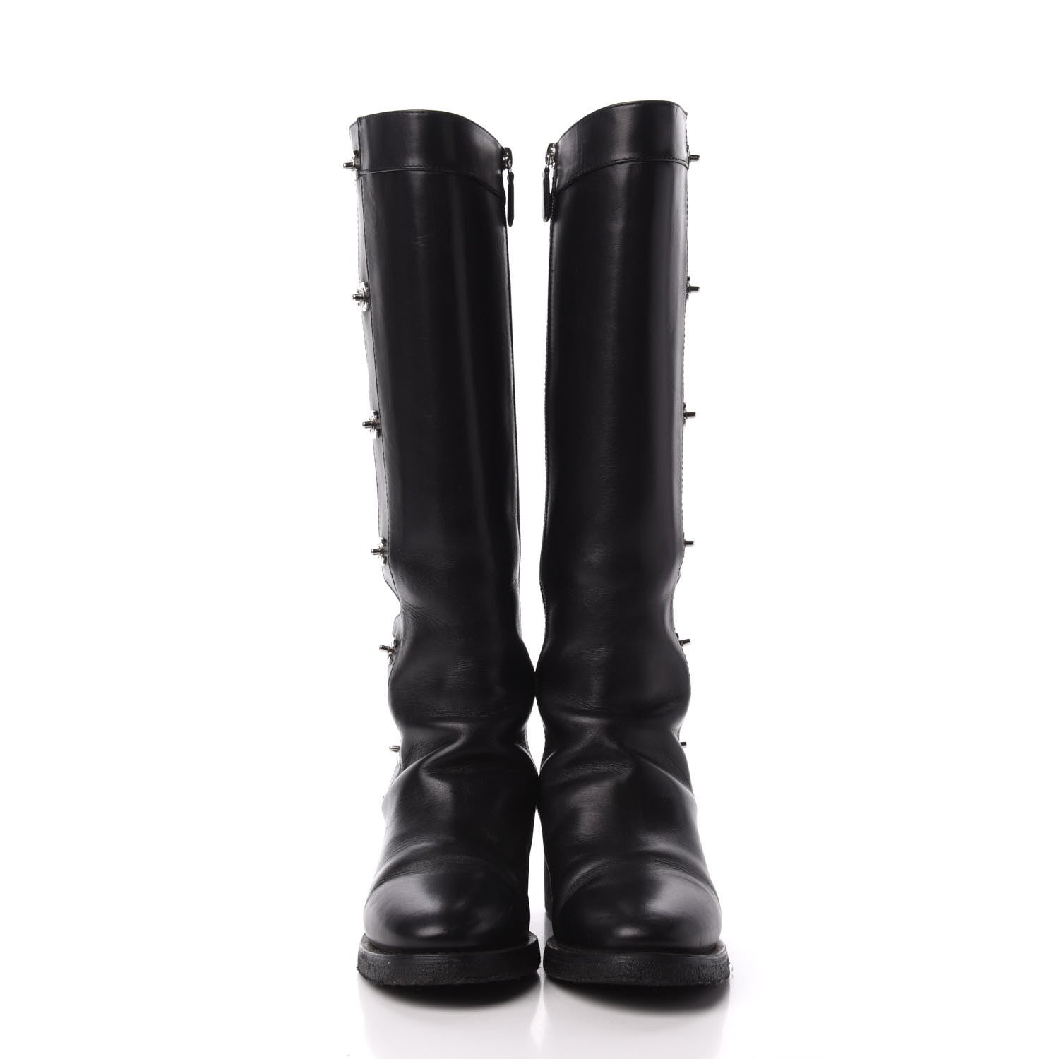 Chanel Calfskin CC Turnlock High Boots 37 Black 2 of 9