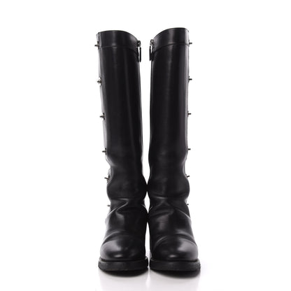 Chanel Calfskin CC Turnlock High Boots 37 Black 2 of 9
