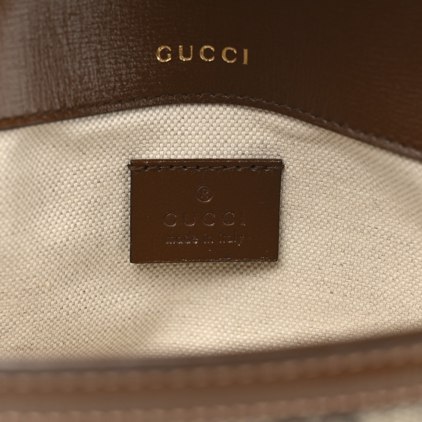 GG Supreme Monogram Web Mini Horsebit 1955 Shoulder Bag Beige Brown Sugar