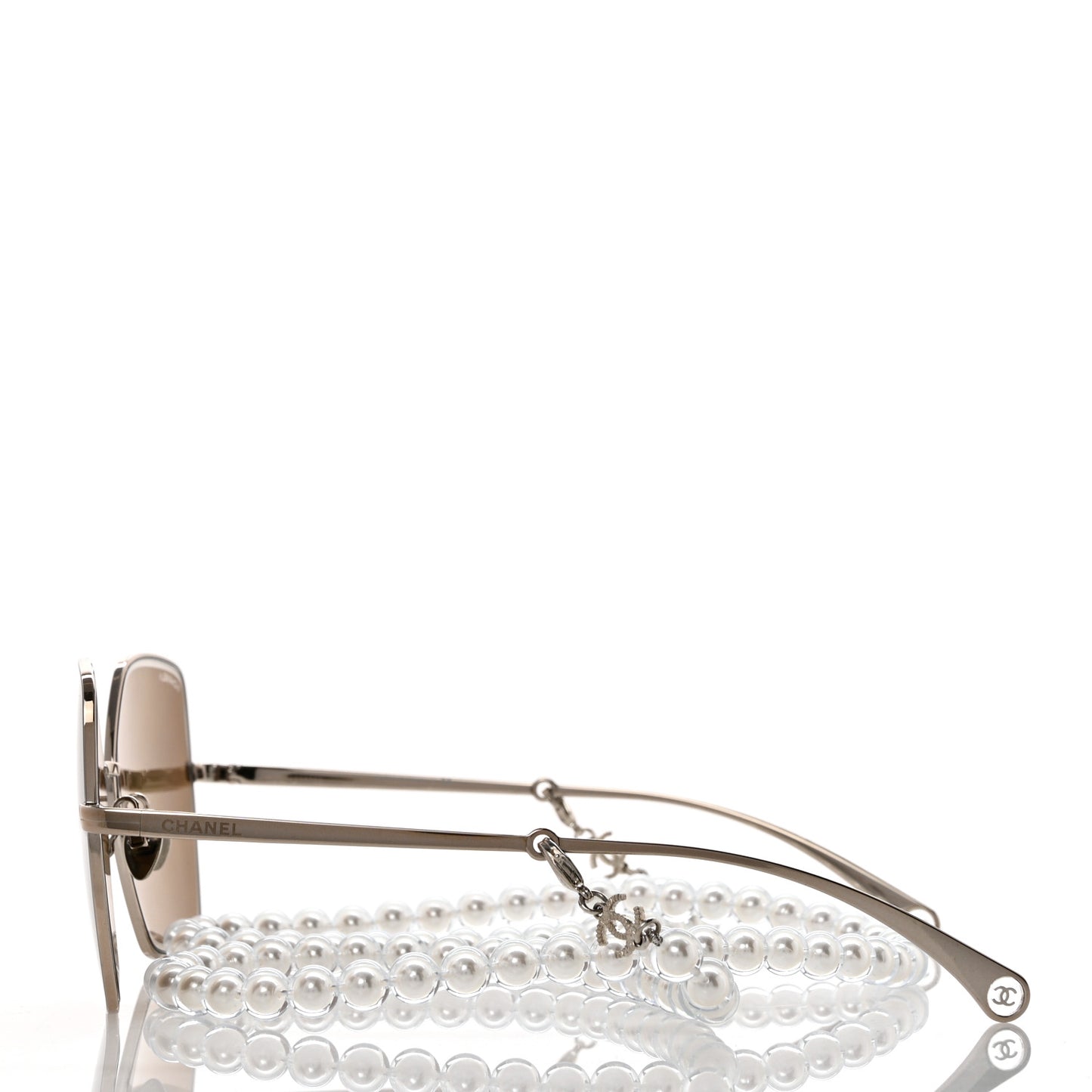 Butterfly Removable Pearl Chain Sunglasses 4262 Brown