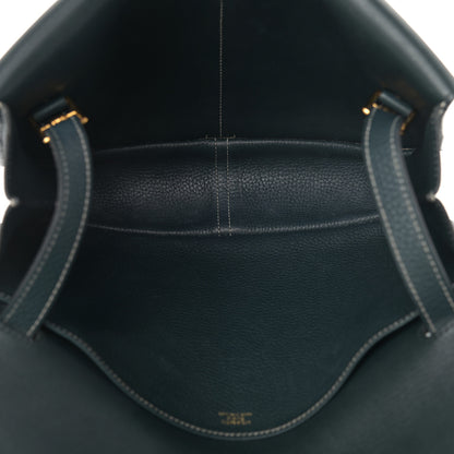 Hermes Taurillon Clemence Halzan 31 GM Vert Cypress 5 of 10