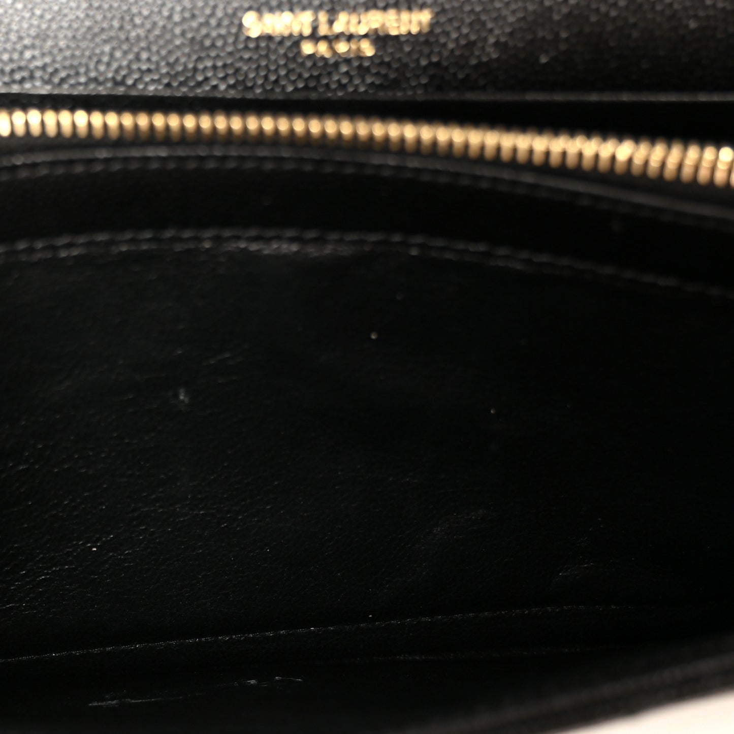 Grain De Poudre Matelasse Chevron Monogram Chain Wallet Black