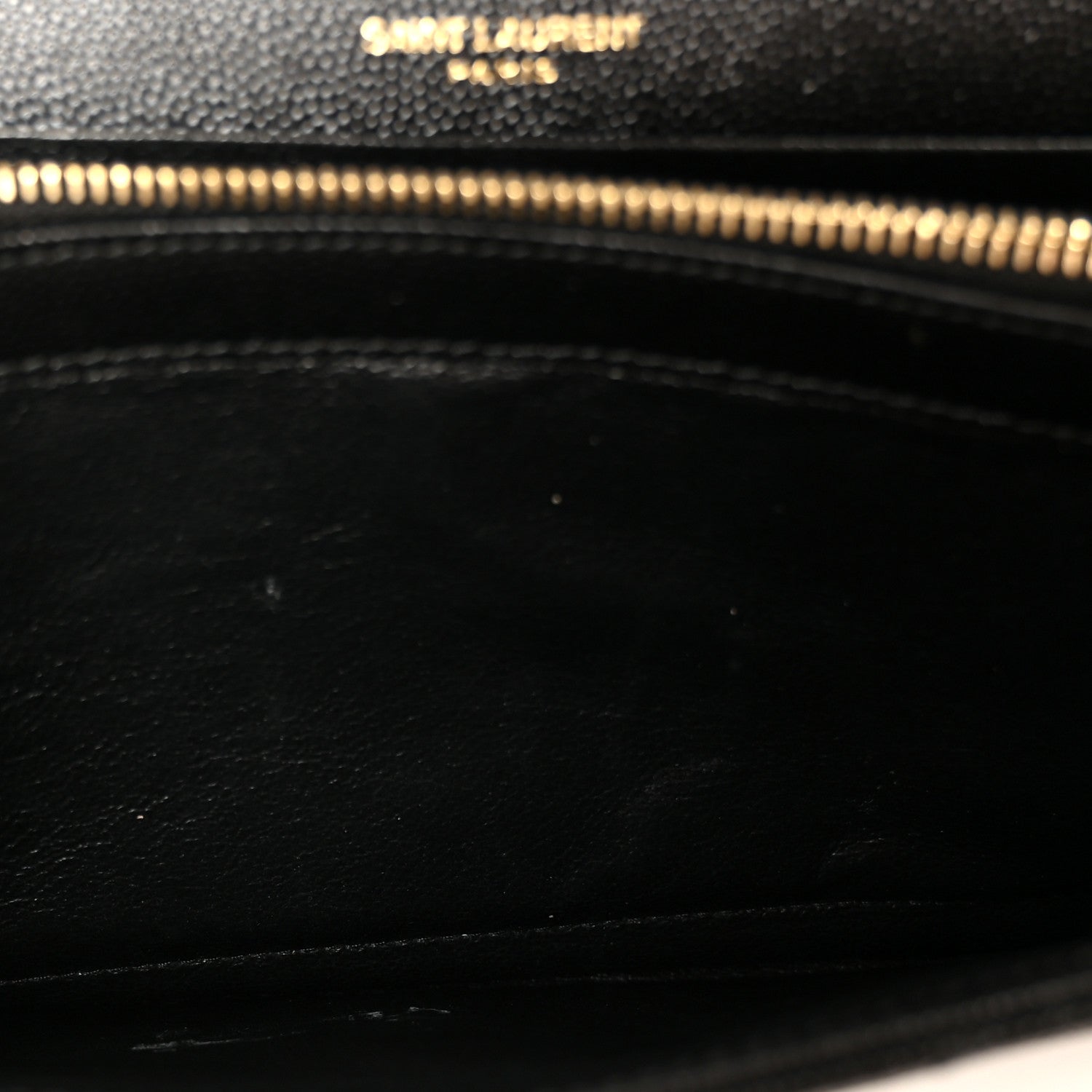 Saint Laurent Grain De Poudre Matelasse Chevron Monogram Chain Wallet Black 9 of 9