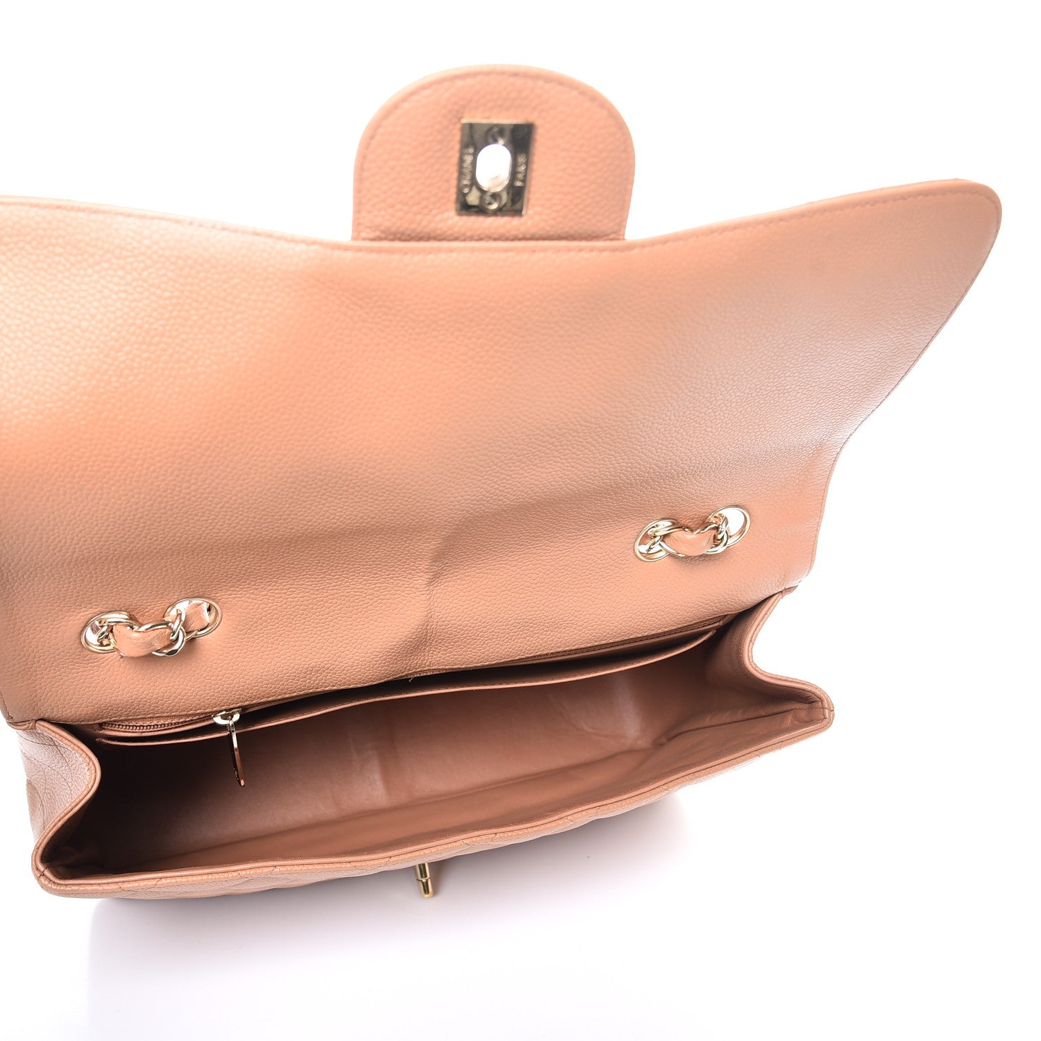 Chanel Caviar Quilted Jumbo Single Flap Light Brown 6 of 9