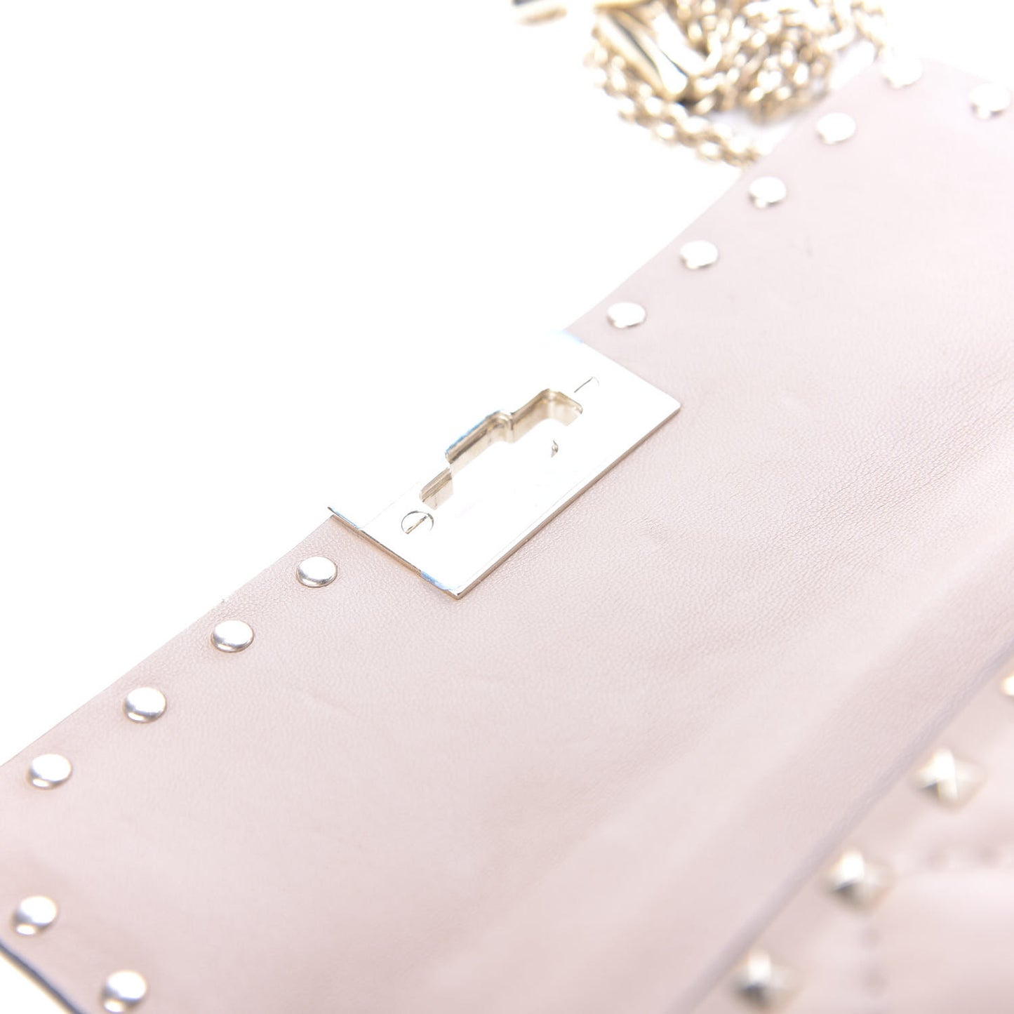 Nappa Small Rockstud Spike Shoulder Bag Poudre
