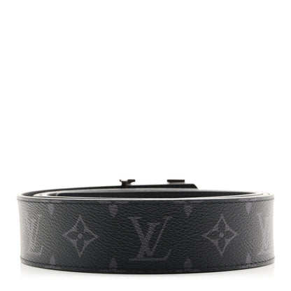 Louis Vuitton Calfskin Monogram Eclipse 35mm LV Initiales Reversible Belt 120 48 Black 2 of 6