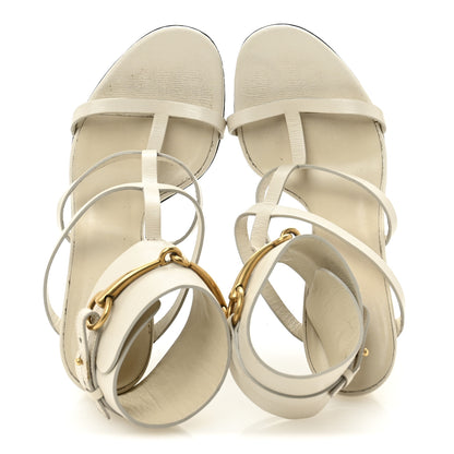 Gucci Calfskin Ursula Ankle Wrap Caged Sandals 37.5 Mystic White 2 of 12