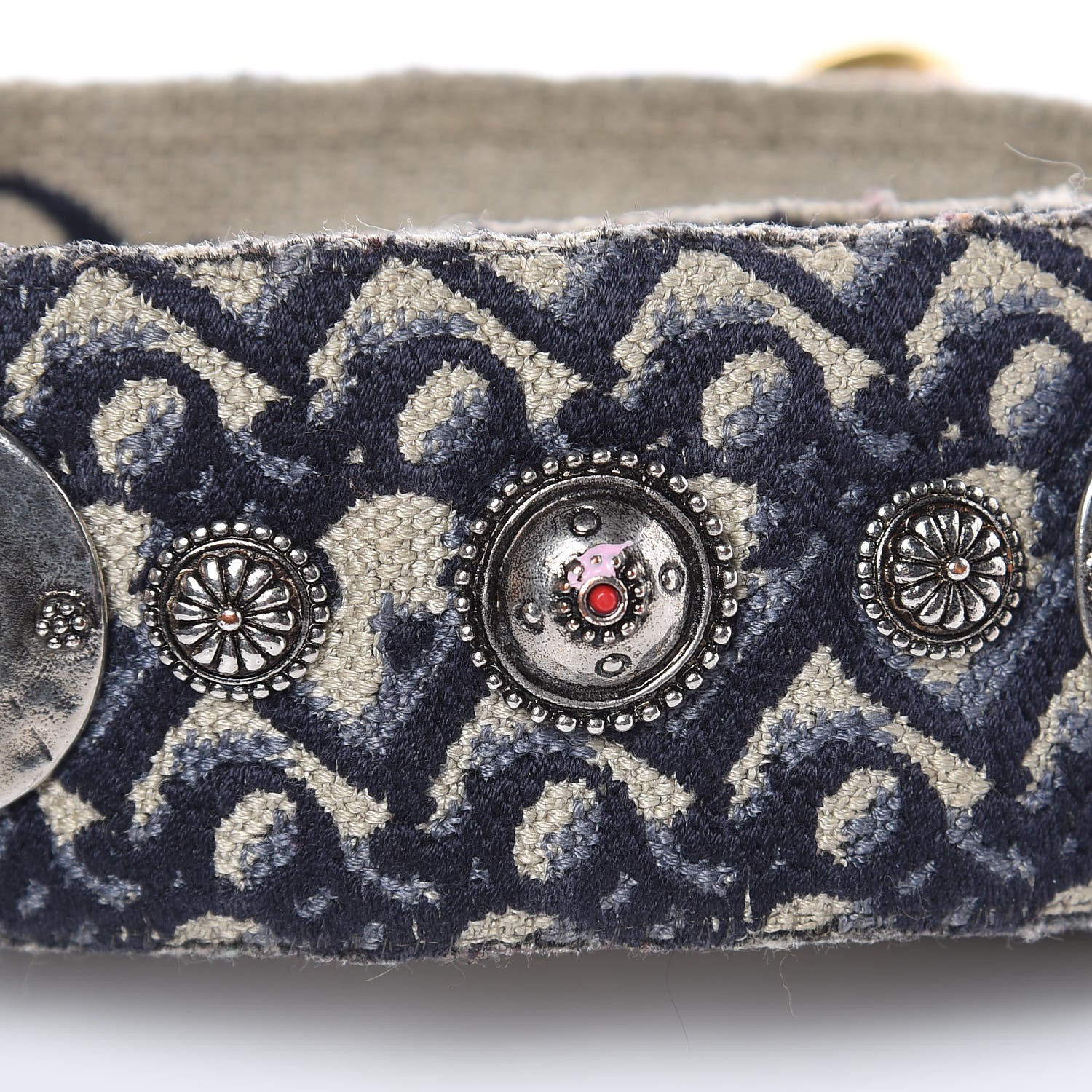 Christian Dior Oblique Studded Shoulder Strap Blue 3 of 7