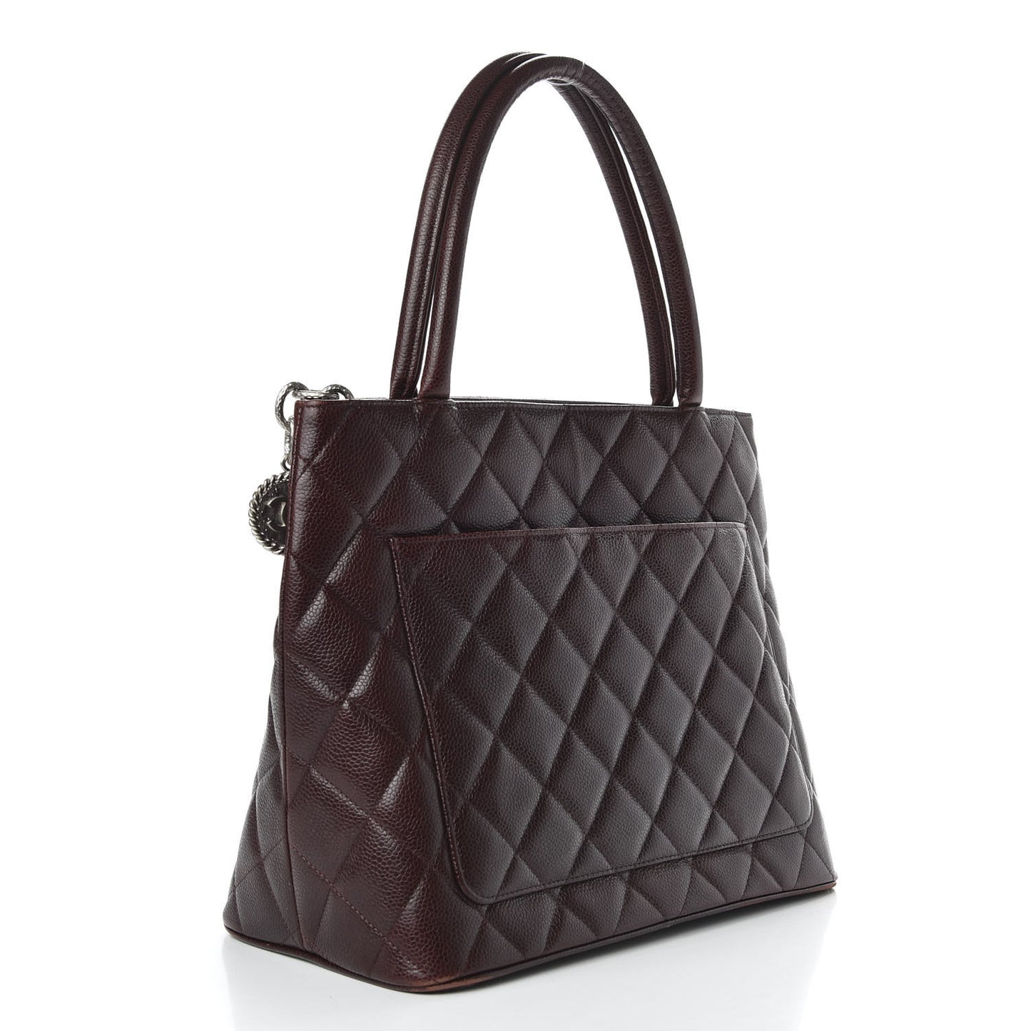 Caviar Quilted Medallion Tote Bordeaux