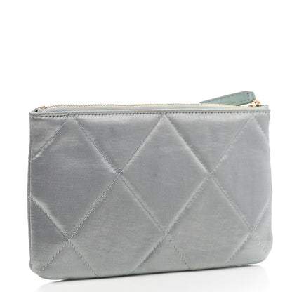 Chanel Satin Quilted Small Chanel 19 Pouch Gray 3 of 8
