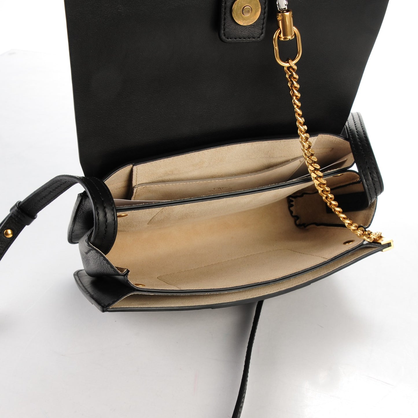 Suede Calfskin Studded Small Faye Shoulder Bag Black
