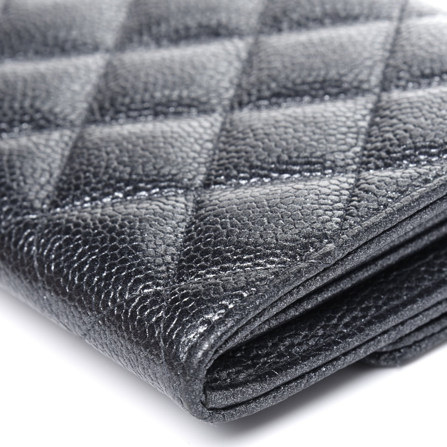 Chanel Metallic Caviar Quilted Large Flap Wallet Charcoal 15 of 18