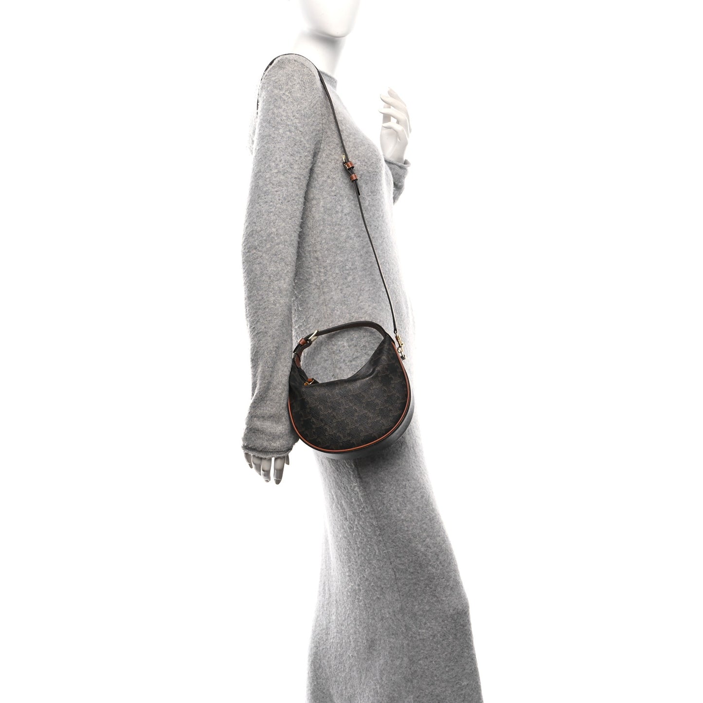 Calfskin Triomphe Canvas Teen Lulu Shoulder Bag Tan
