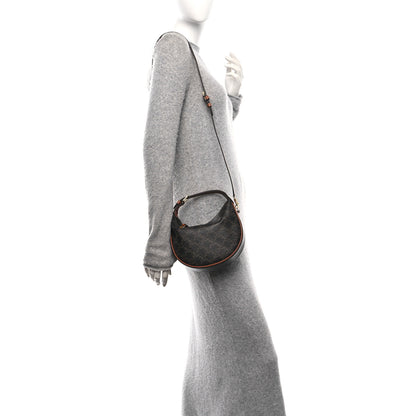 Celine Calfskin Triomphe Canvas Teen Lulu Shoulder Bag Tan 2 of 12