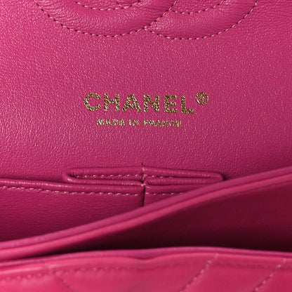 Chanel Lambskin Chevron Quilted Medium Double Flap Pink 6 of 9