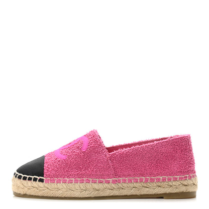 Chanel Tweed CC Espadrilles 37 Dark Pink Black 1 of 8