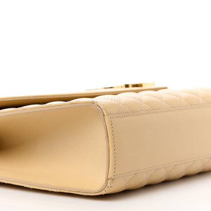 Saint Laurent Grain De Poudre Textured Mixed Matelasse Triquilt Large Monogram Satchel Dark Beige 19 of 21