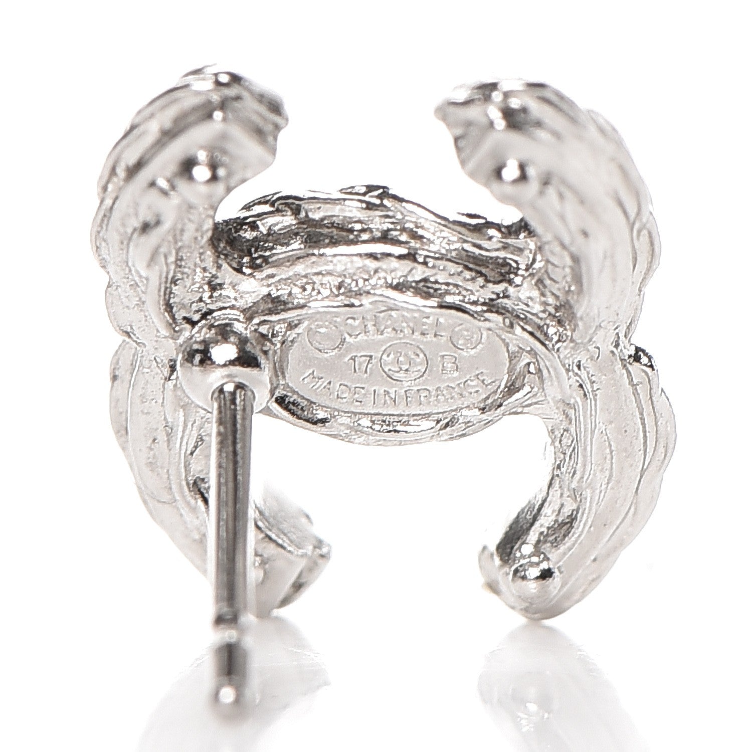 Chanel Baguette Crystal CC Earrings Silver Black 4 of 4