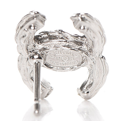 Chanel Baguette Crystal CC Earrings Silver Black 4 of 4