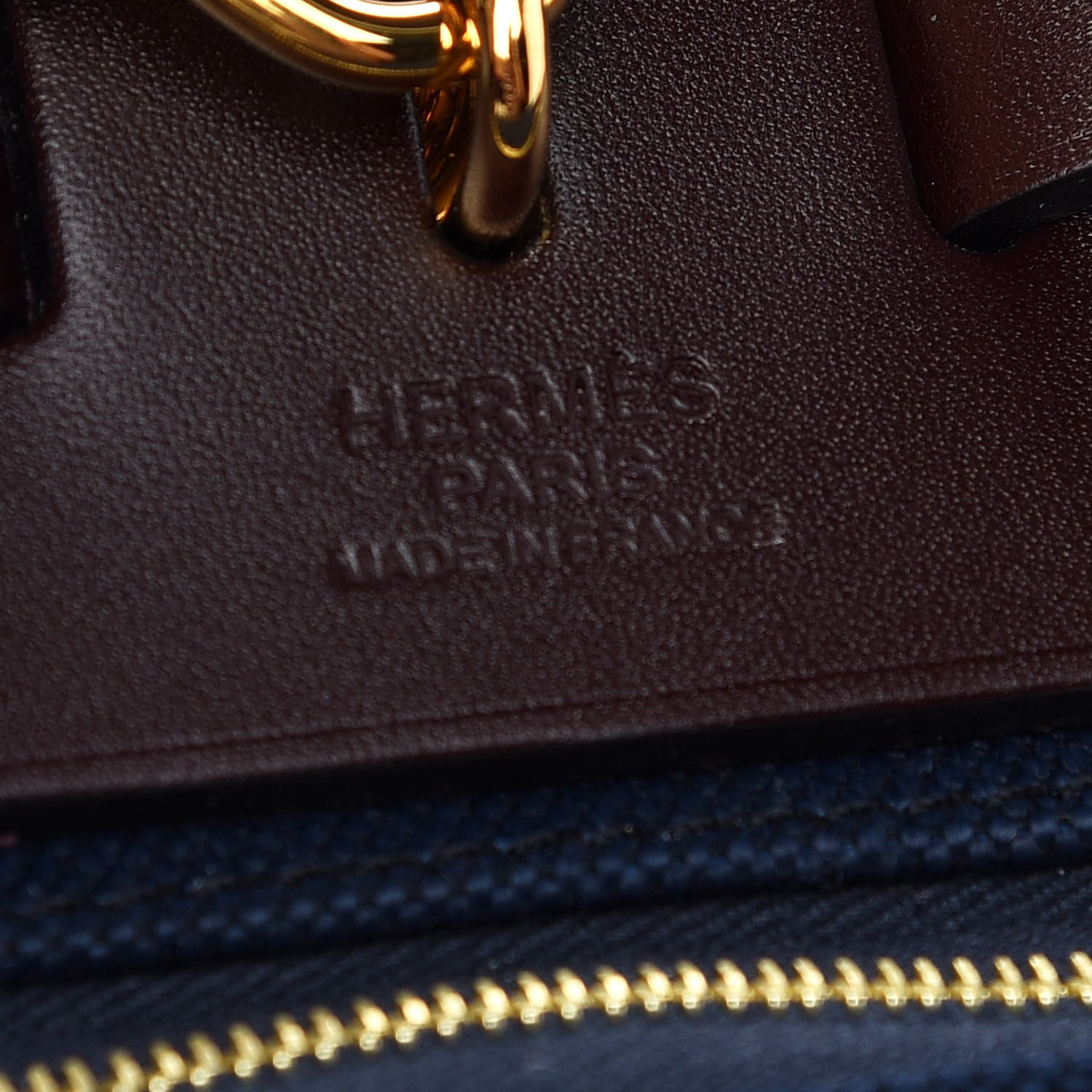 Hermes Toile Militaire Vache Hunter Herbag Zip Retourne 31 PM Rouge Sellier Bleu Marine 8 of 10
