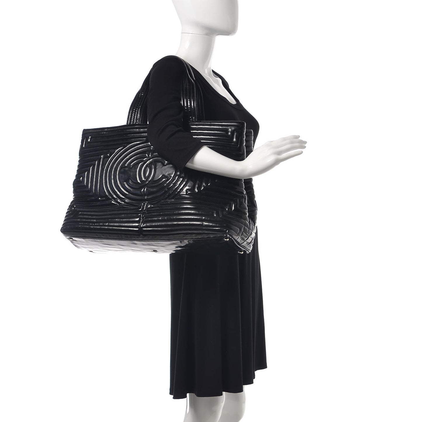 Vinyl Coco Ming Grand Shopping Tote Black