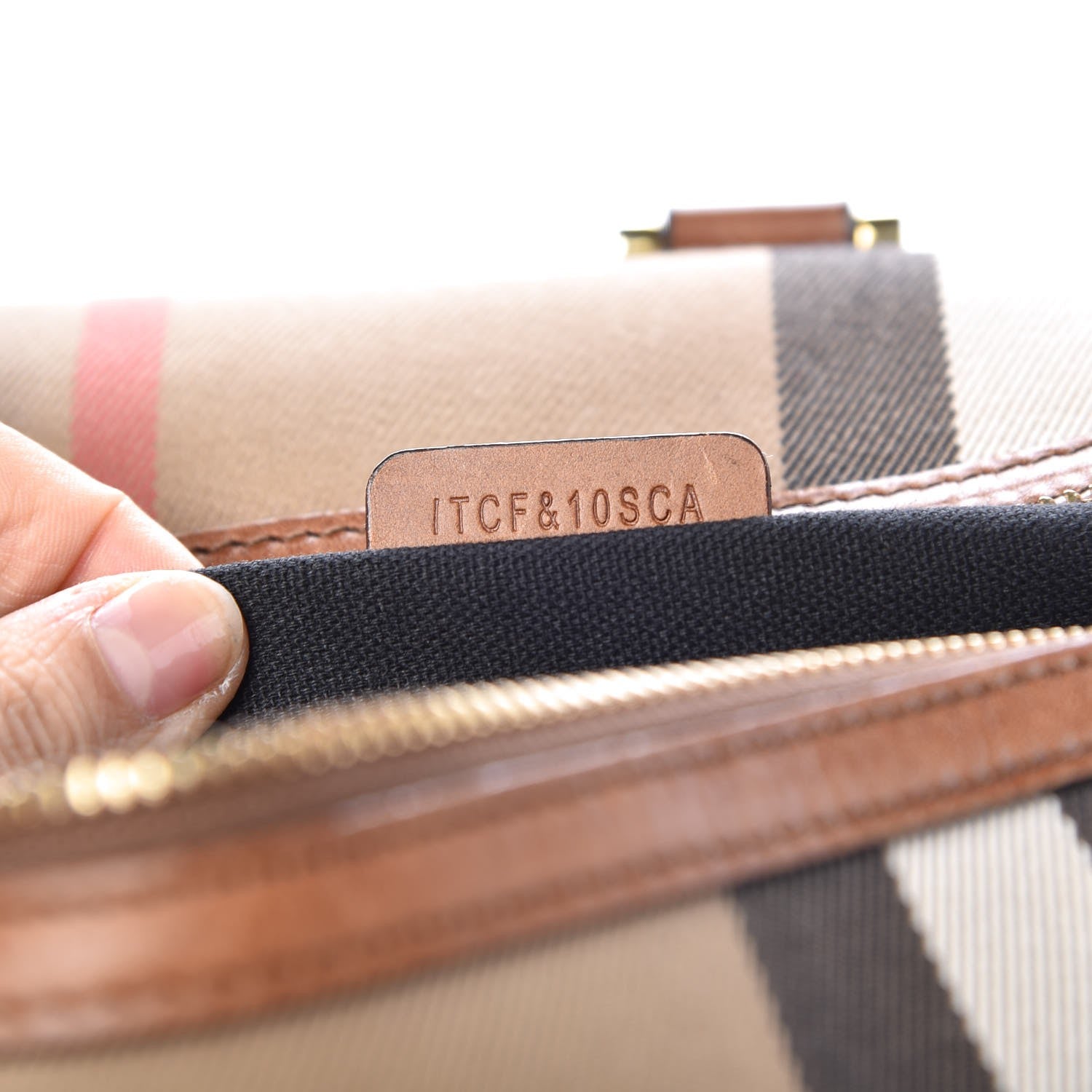 Burberry House Check Medium Alchester Bowling Bag Tan 9 of 20