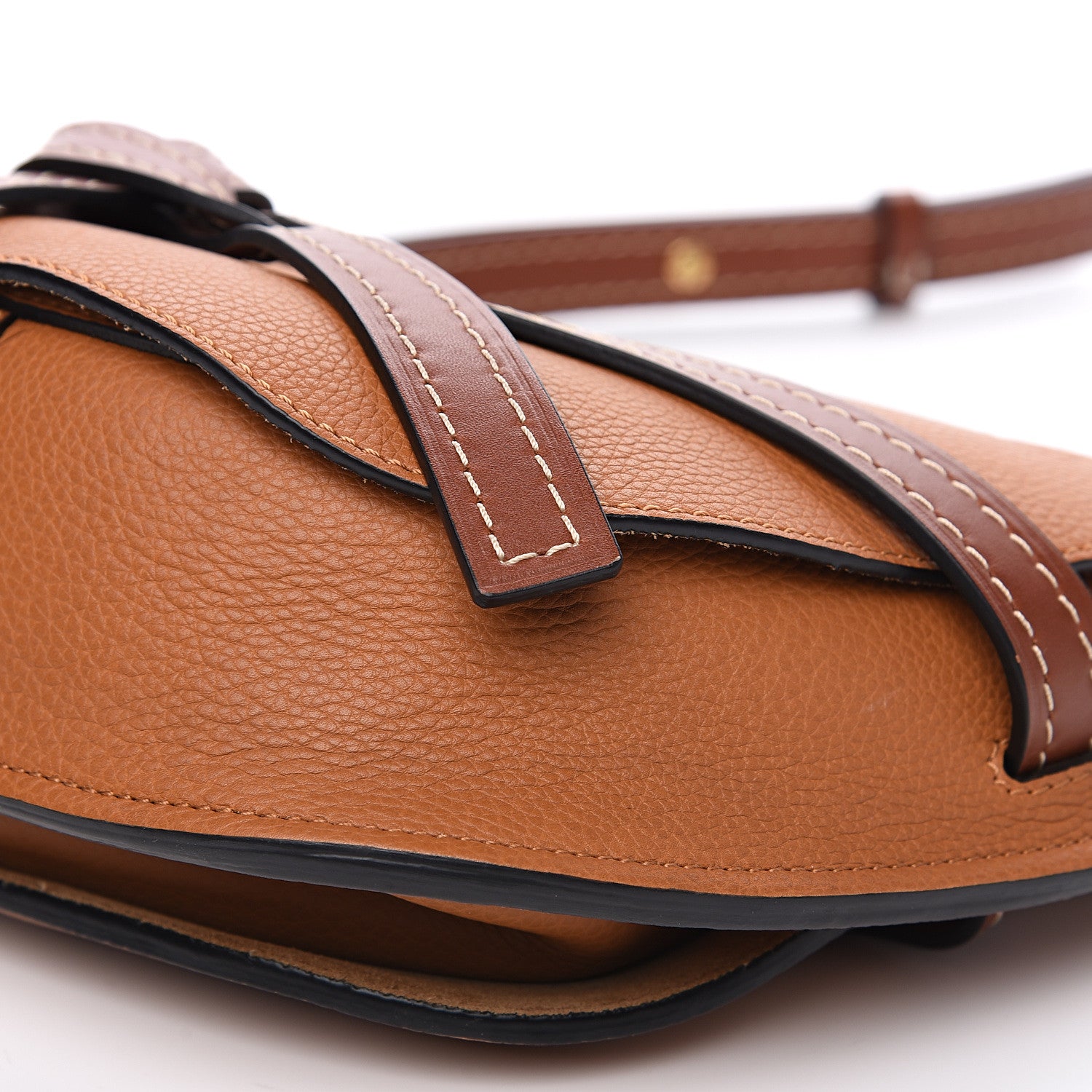 Loewe Grained Calfskin Small Gate Crossbody Bag Caramel Pecan 7 of 8