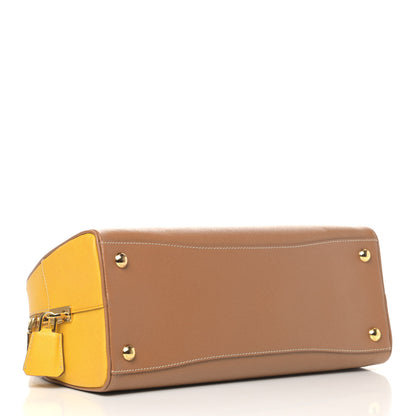 Prada Saffiano Lux Bauletto Caramel Mimosa 4 of 18
