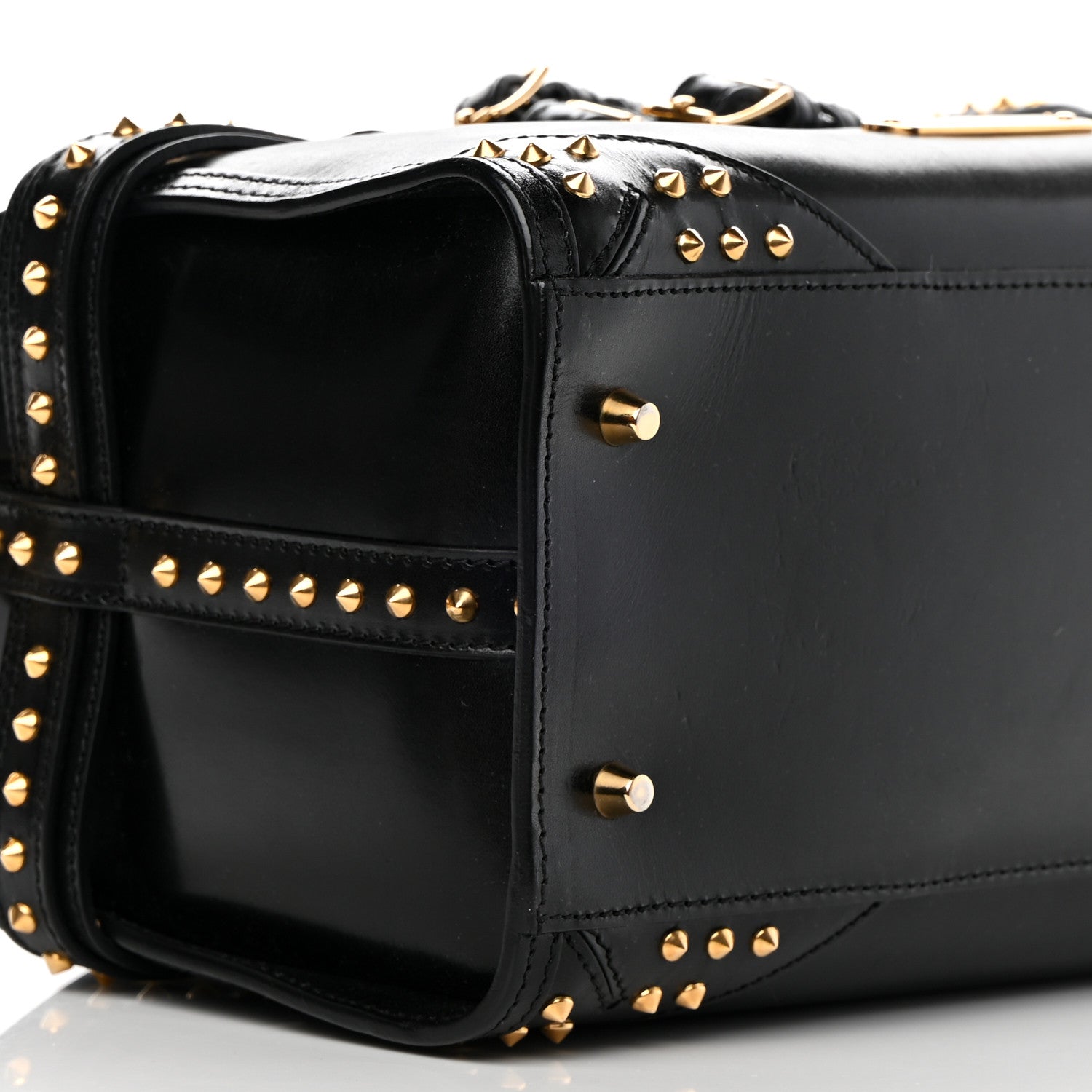 Burberry Polished Bridle Calfskin Studded Bag Black 10 of 17